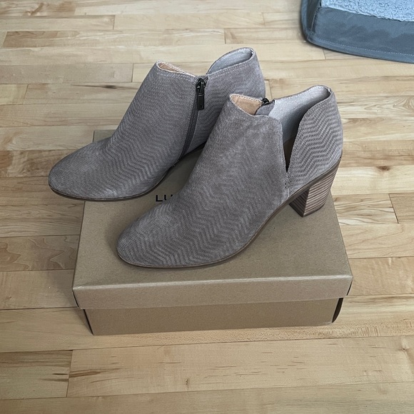 Lucky Brand Suede Ankle Booties - Picture 1 of 14